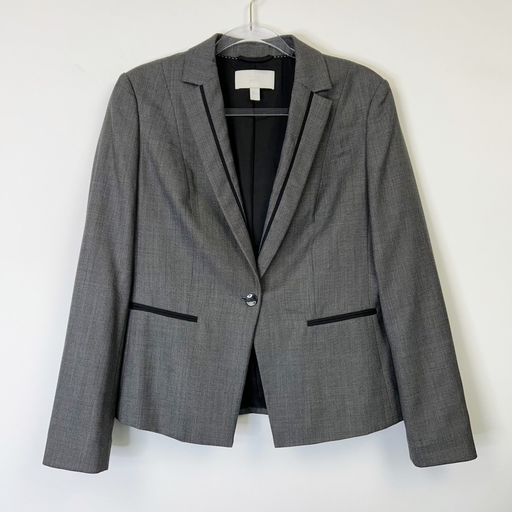 Hugo Boss Wool Blazer Jacket Women's 10 Gray Business Casual Professional Office - Picture 2 of 12
